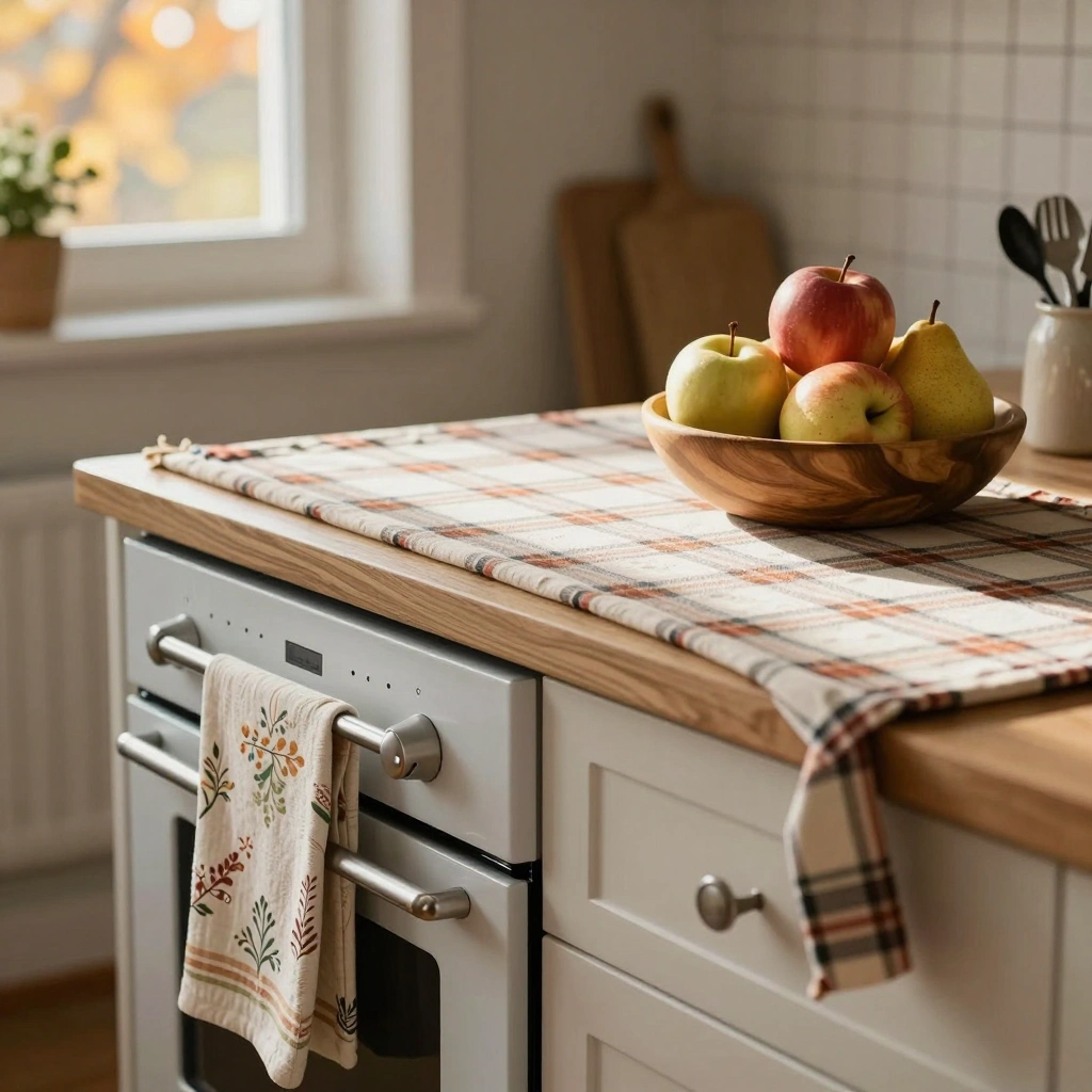 Warm Kitchen Textiles & Autumn Accents