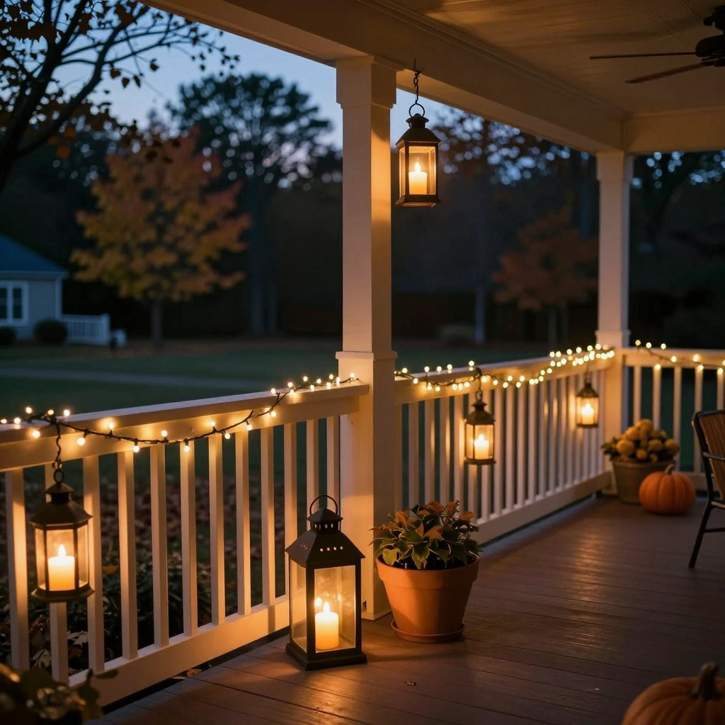 Warm String Lights and Lanterns