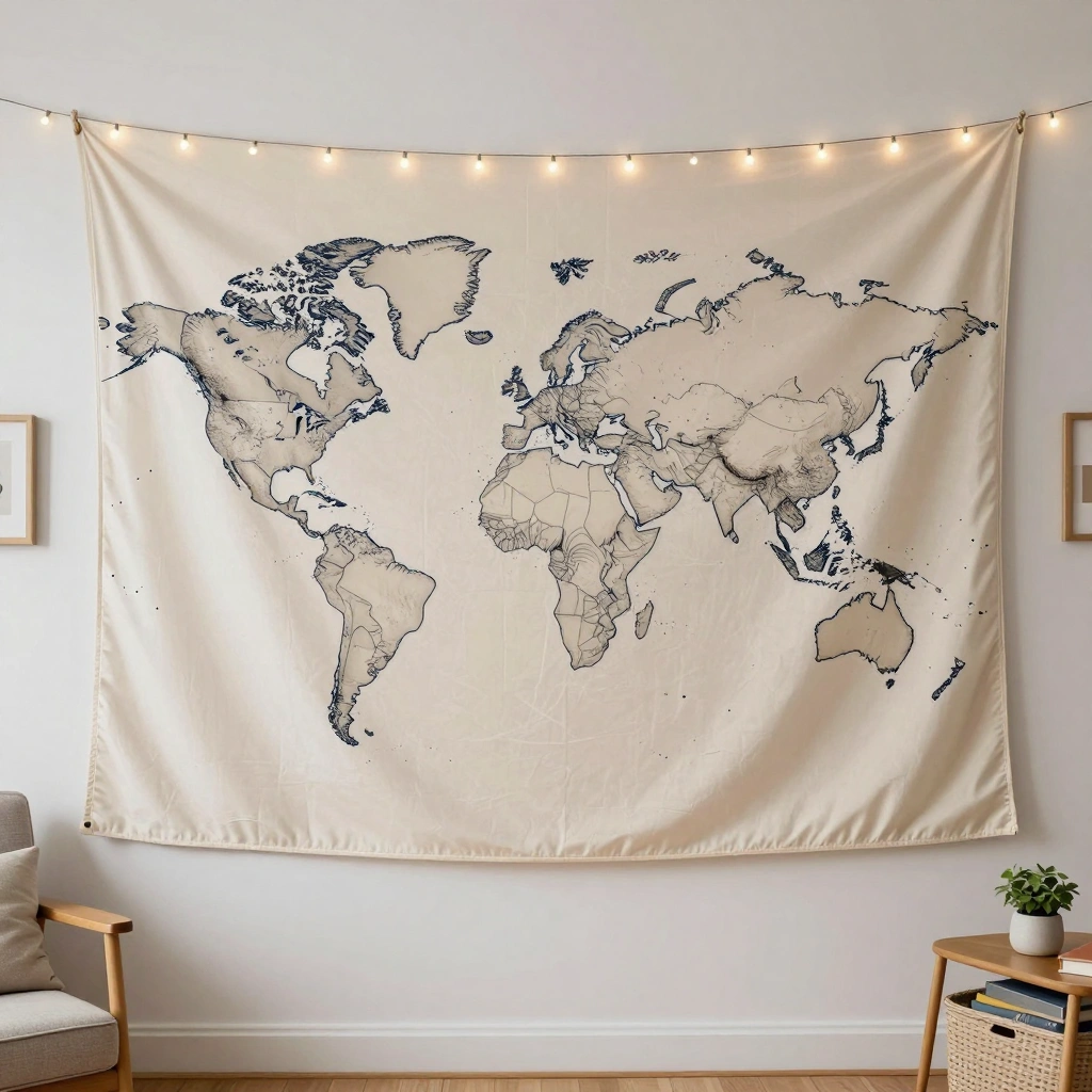 World Map Tapestry